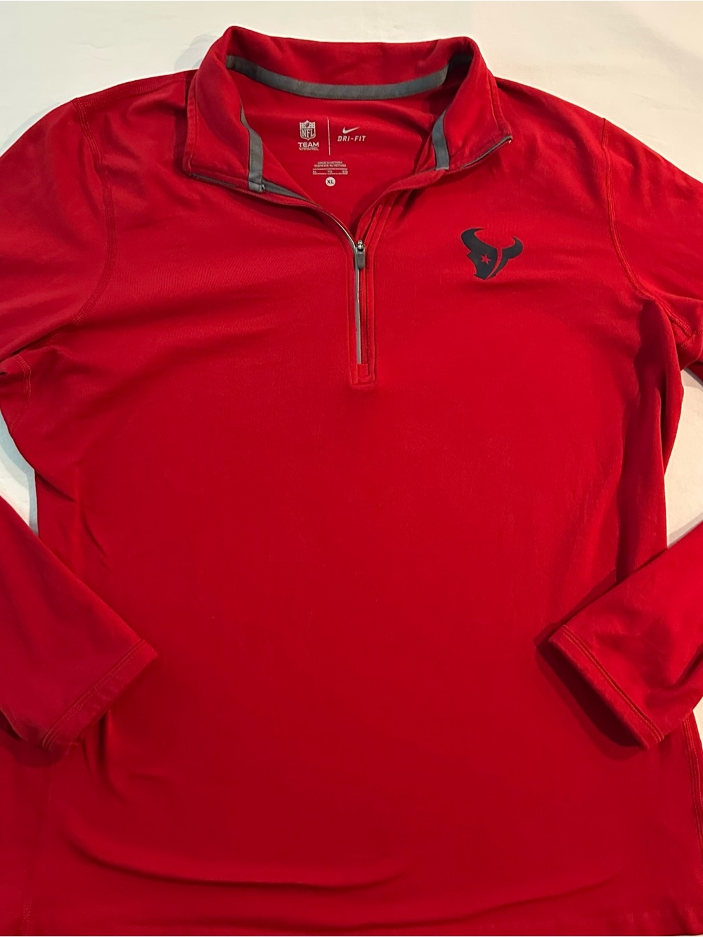 NFL Red Quarter-Zip Pullover with Houston Texans Logo